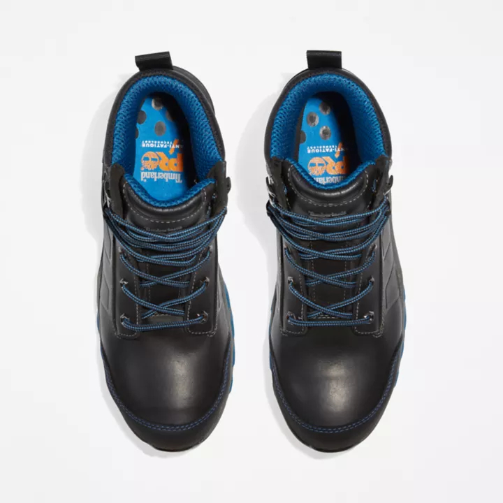 Timberland PRO Hypercharge 6 Inch Composite Safety Toe Work Boot for Men in Black/Blue