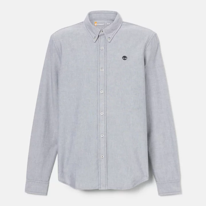 Long Sleeve Oxford Shirt for Men in Grey