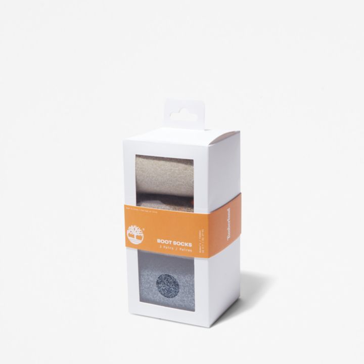 Three Pack Marled Crew Socks Gift Box for Women in Beige