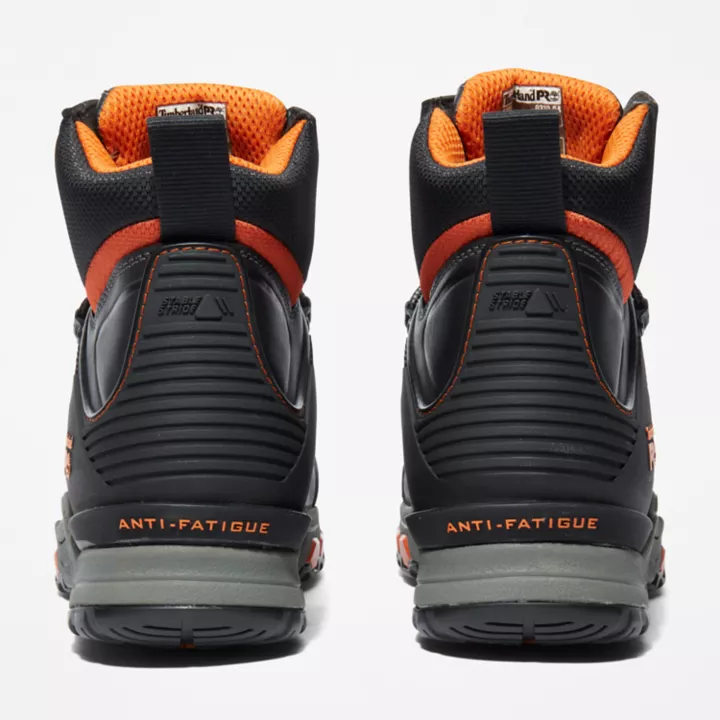 Timberland PRO Hypercharge 6 Inch Composite Safety Toe Work Boot for Men in Black/Orange