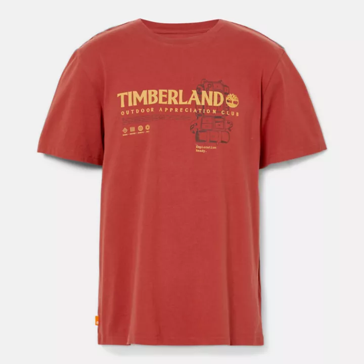Outdoor Graphic T-Shirt for Men in Red