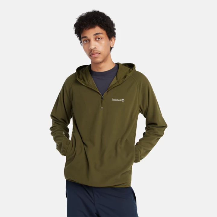 Polartec Fleece Hoodie for Men in Green