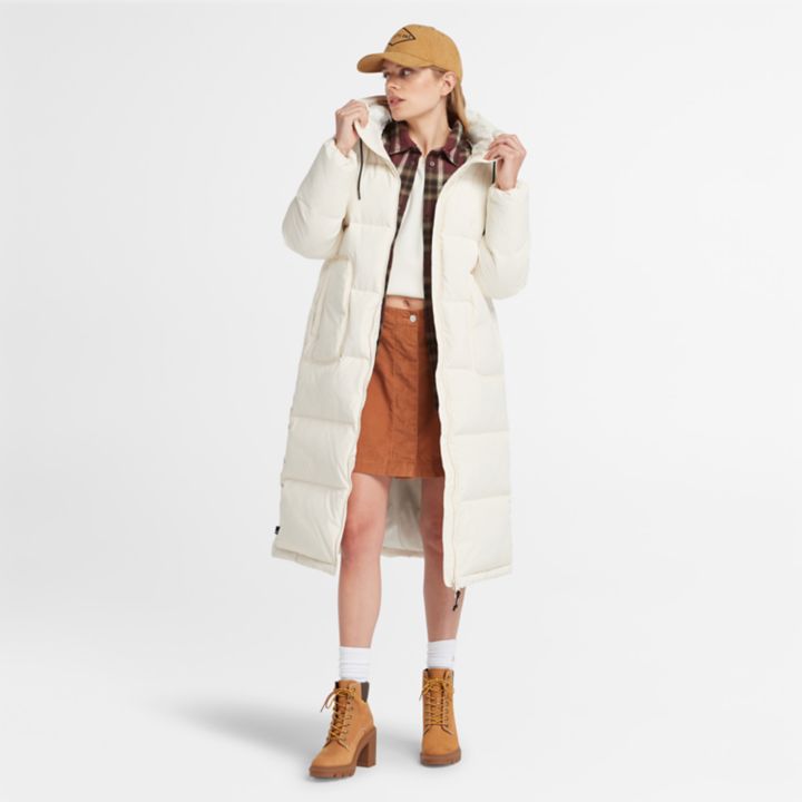 Recycled Down Puffer Jacket for Women in Beige