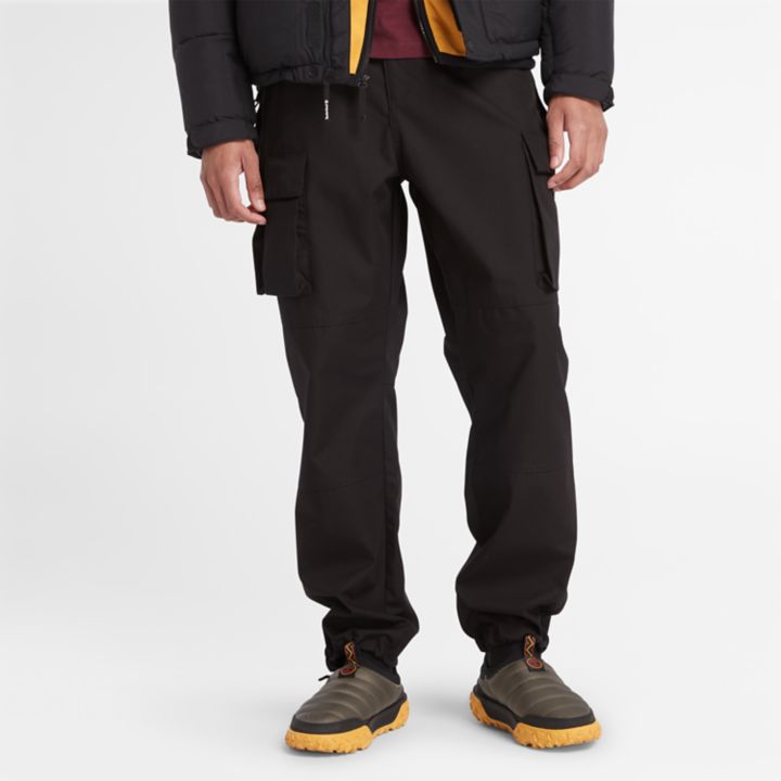 Water Repellent Cargo Trousers for Men in Black