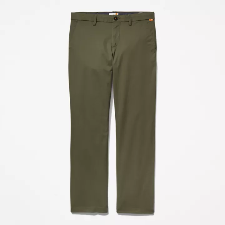 Squam Lake Stretch Chinos for Men in Dark Green
