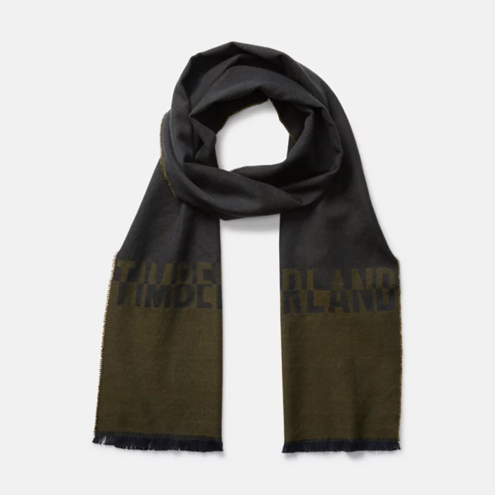 Split Colour Logo Scarf for Men in Navy