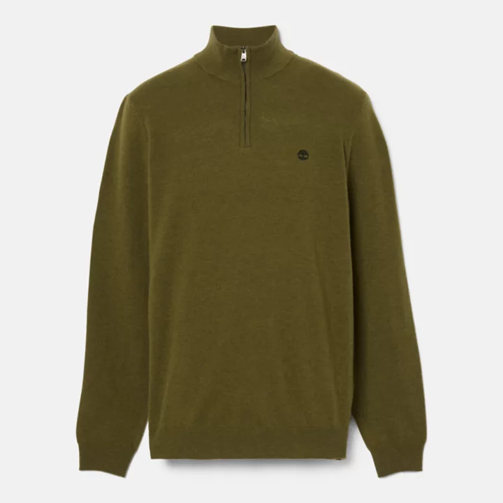 Cohas Brook Zip-Neck Jumper for Men in Green