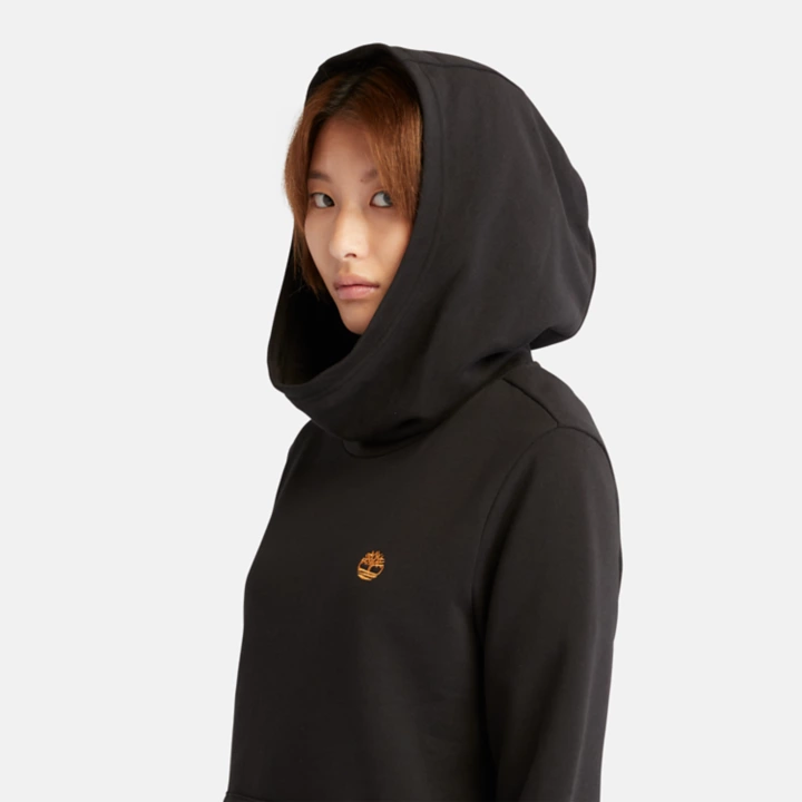 Embroidered Tree Hoodie for Women in Black