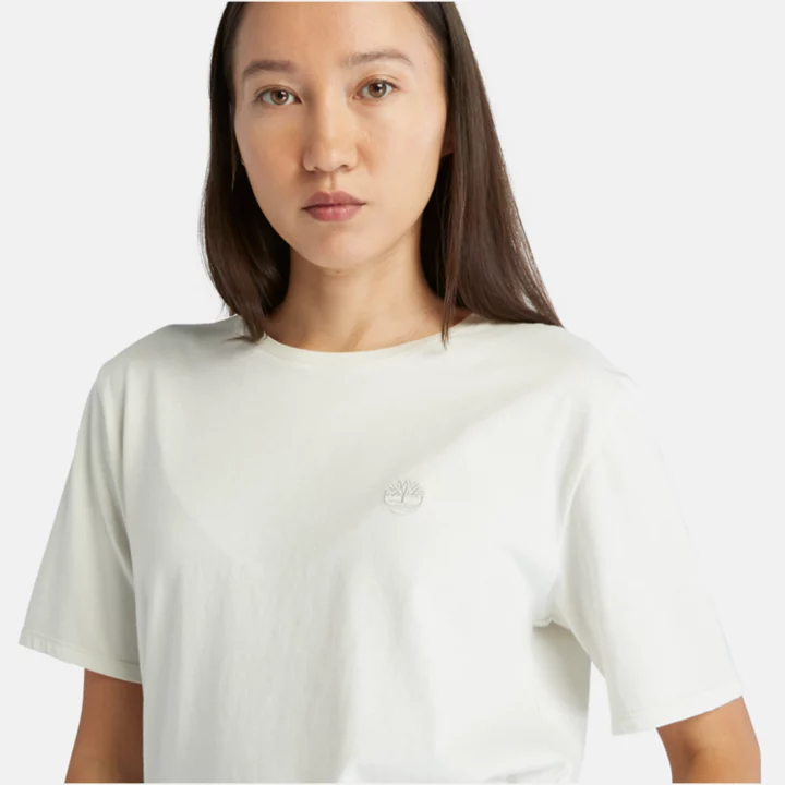 Embroidered Logo T-Shirt for Women in White
