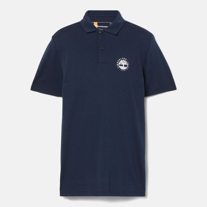 Logo Polo With Refibra Technology for Men in Navy