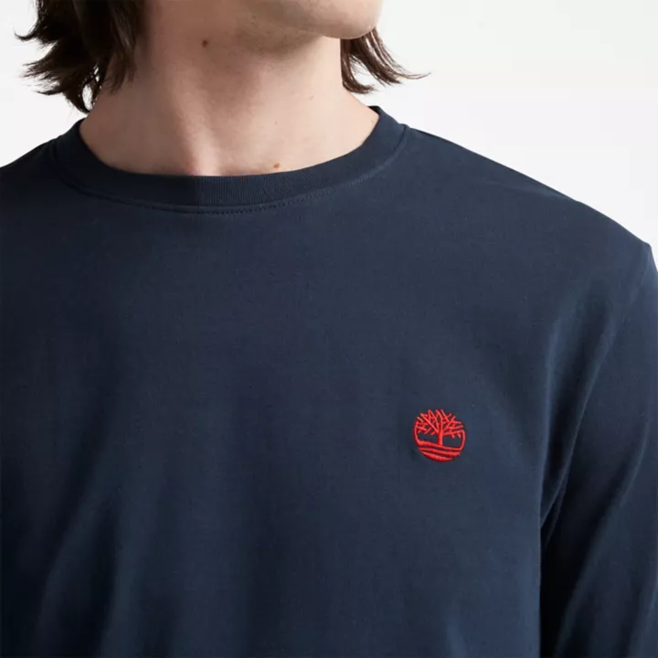 Dunstan River LS Crewneck T-Shirt for Men in Navy