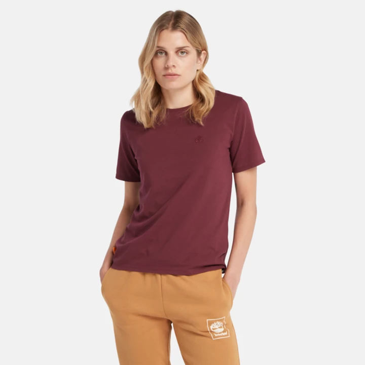 Exeter River T-Shirt for Women in Burgundy