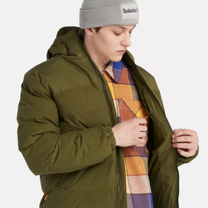 Mountain Welch Hooded Water Repellent Puffer Jacket for Men in Green