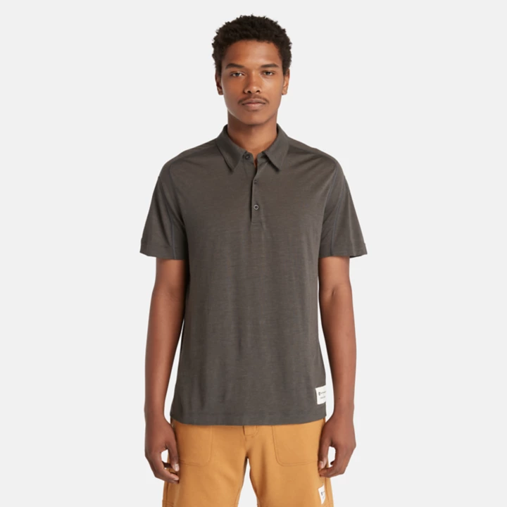 Timberland x Icebreaker Merino Linen Polo for Men in Dark Grey