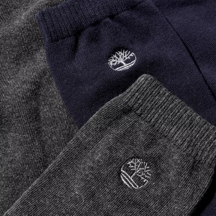 Two Pair Pack Everyday Crew Socks for Men in Navy