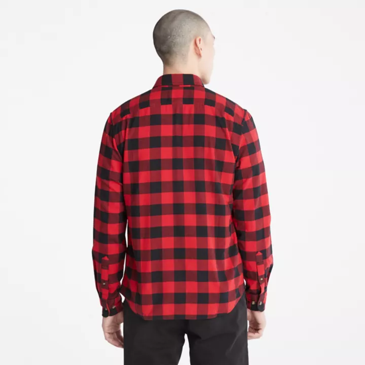 Mascoma River Long-Sleeve Check Shirt for Men in Red