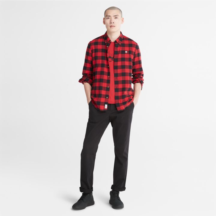 Mascoma River Long-Sleeve Check Shirt for Men in Red