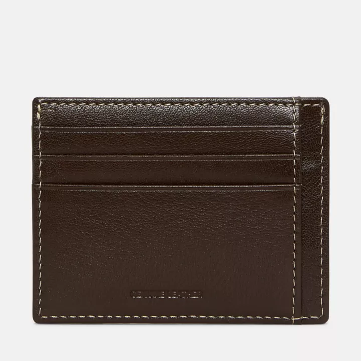 Milled Card Wallet for Men in Brown