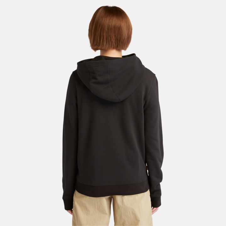 Embroidered Tree Hoodie for Women in Black