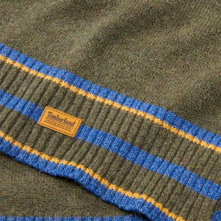 Multi-stripe Tip Scarf for Men in Green