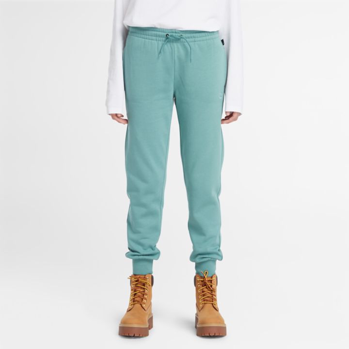 Embroidered Tree-logo Tracksuit Bottoms for Women in Teal