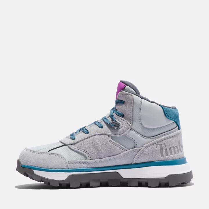 Trail Trekker Waterproof Hiking Boot for Youth in Light Grey