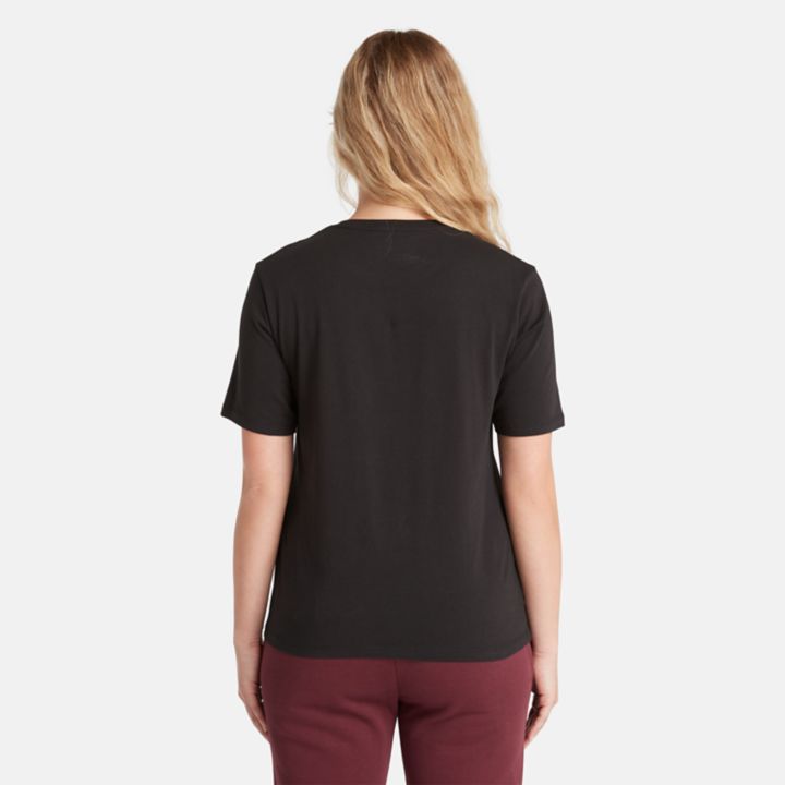 Angled Pocket T-Shirt for Women in Black
