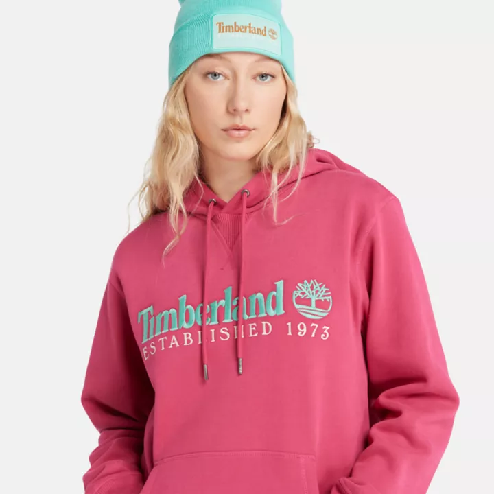 Timberland 50th Anniversary Hoodie Sweatshirt in Dark Pink