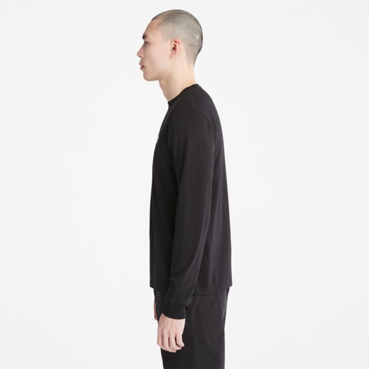 Dunstan River LS Crewneck T-Shirt for Men in Black