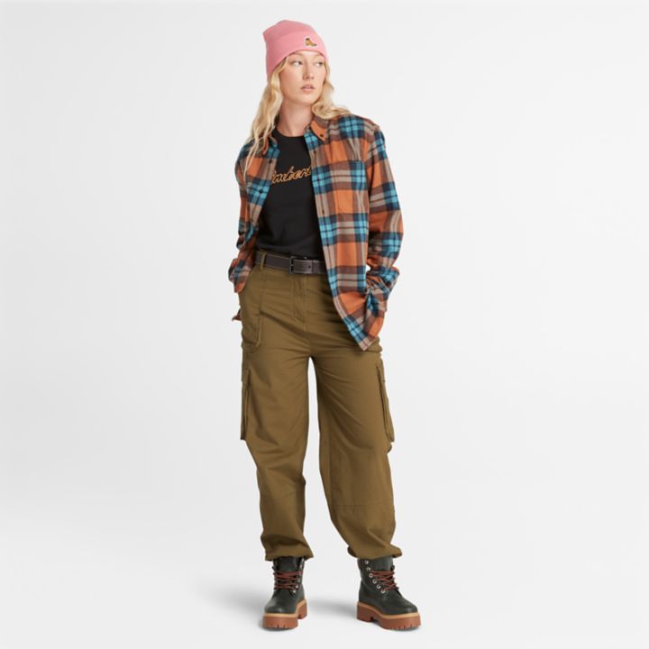 Texture Logo T-Shirt for Women in Black