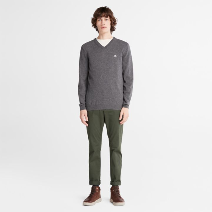 Cohas Brook V-Neck  Jumper for Men in Dark Grey