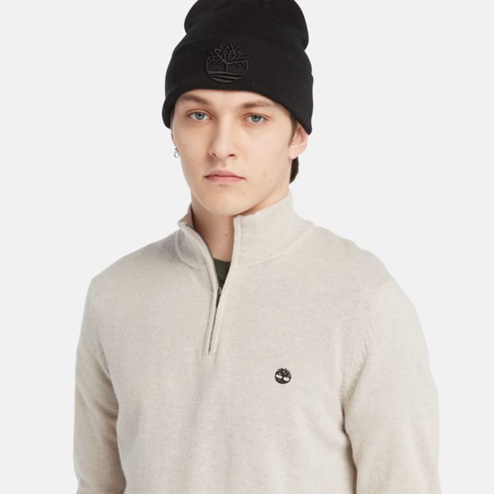 Cohas Brook Zip-Neck Jumper for Men in Beige