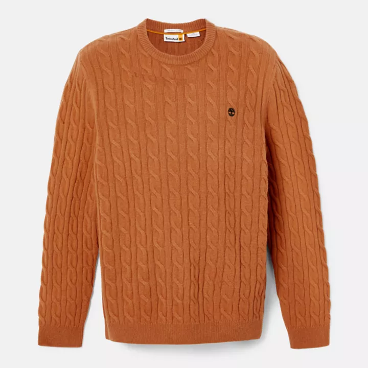 Phillips Brook Cable-knit Crew Jumper for Men in Brown