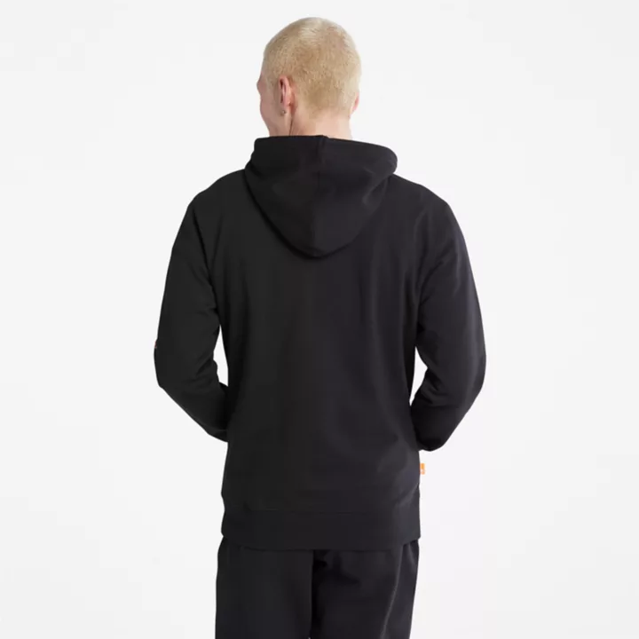 Stacked Logo Hoodie for Men in Black