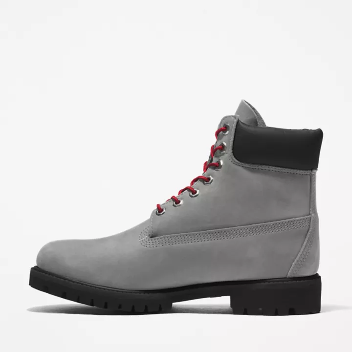 Bottine 6-inch Timberland Premium pour homme en gris/rouge