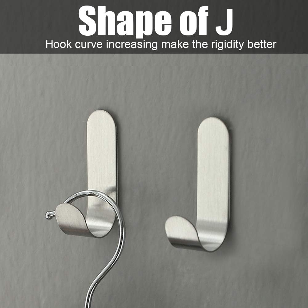 Adhesive Hooks, 20 Pack Wall Hooks for Hanging UltraSuction Power