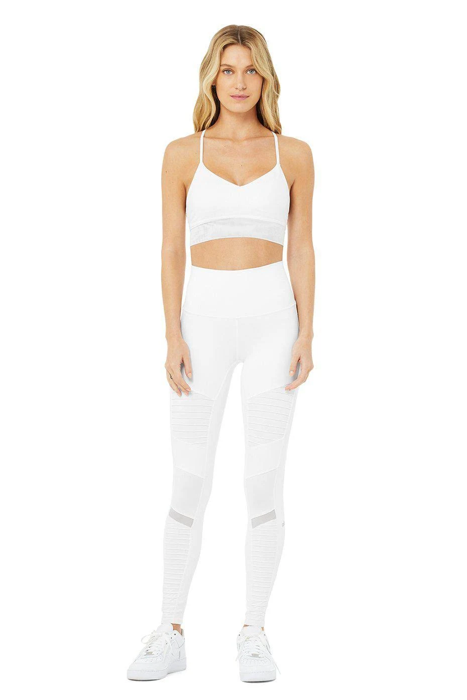 Alo Yoga High Waist Moto Legging - White - Leggings - Wellnestcares