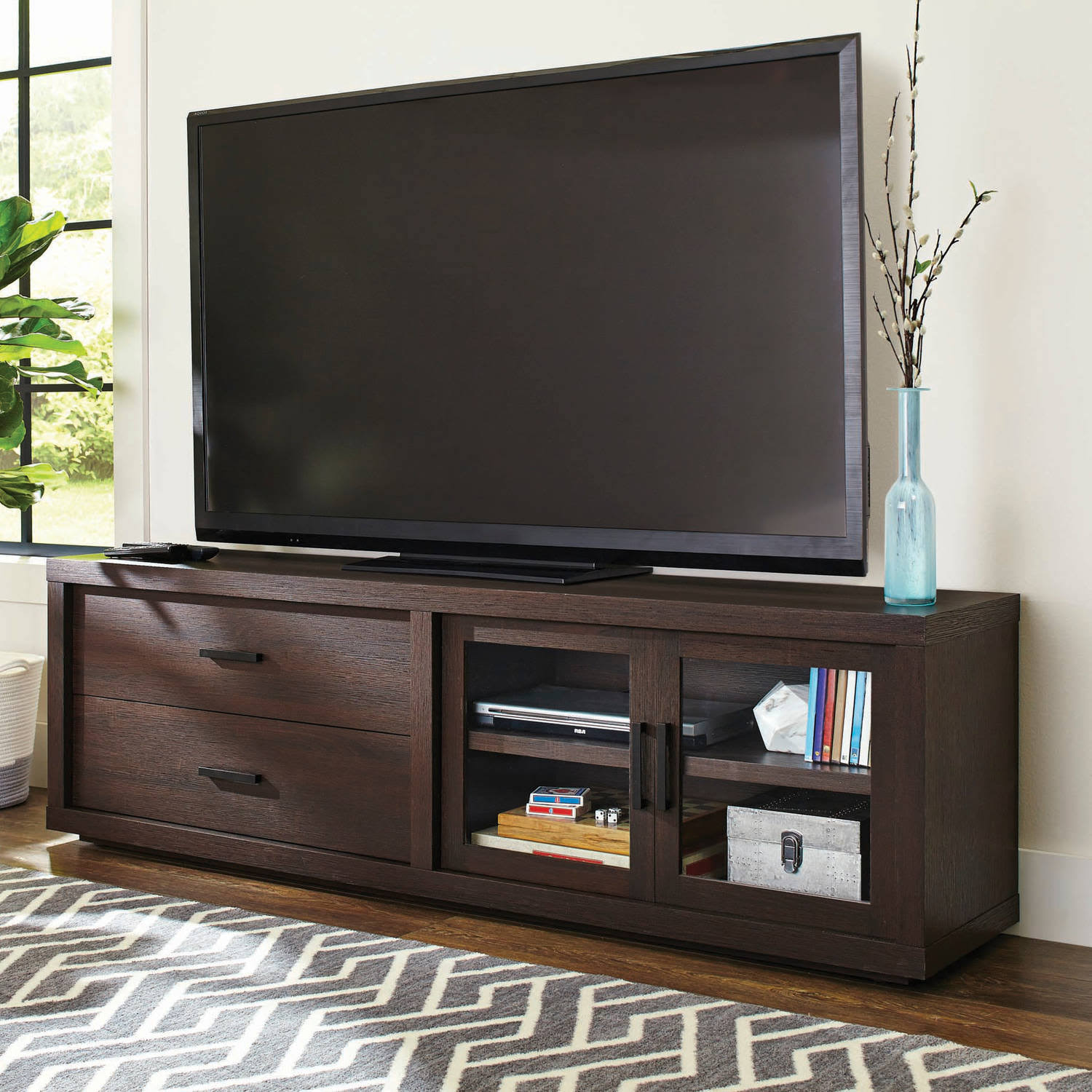 Better Homes and Gardens Espresso Steele TV Stand for TV's Up to 80x22