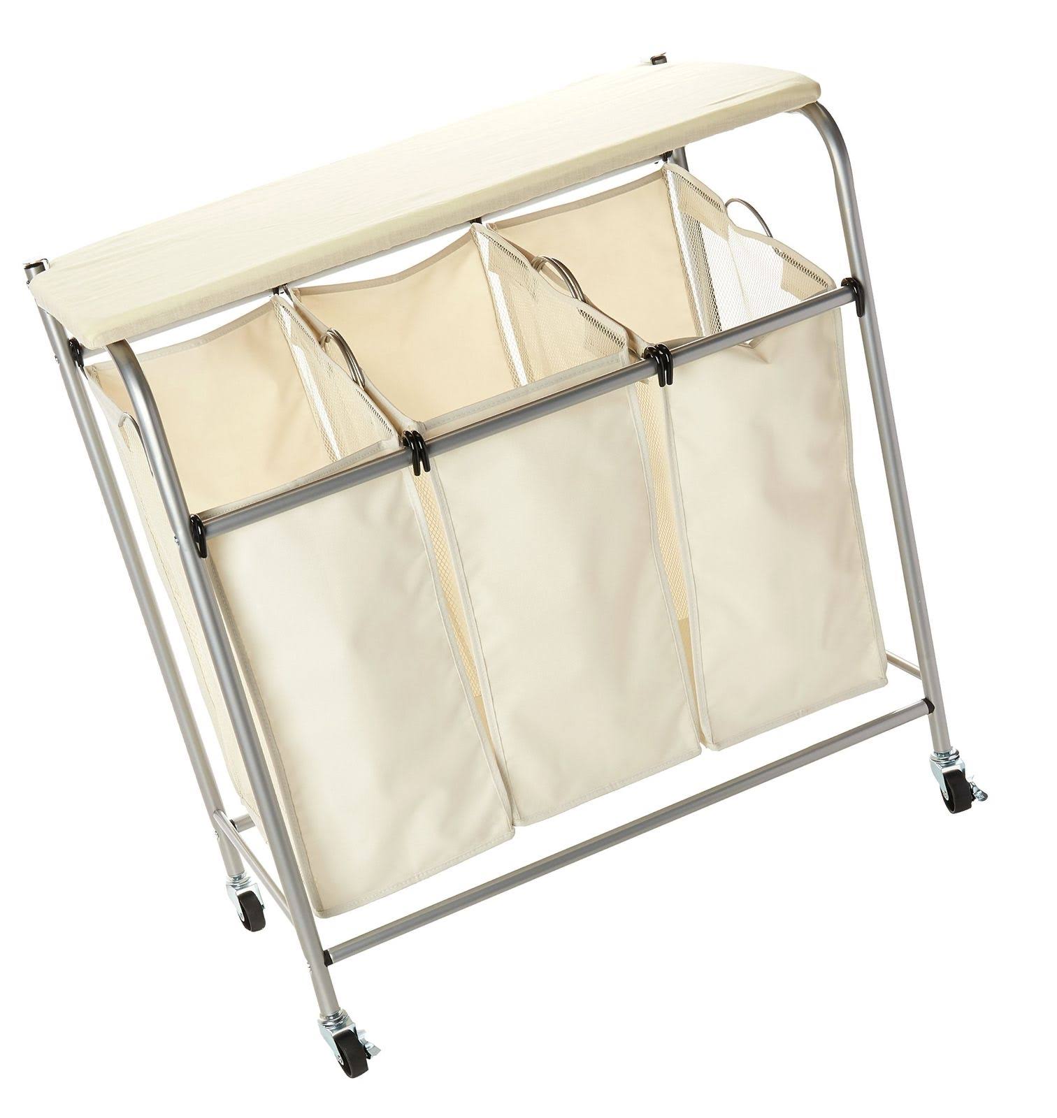 HoneyCanDo Rolling Laundry Sorter with Ironing Board Wellnestcares