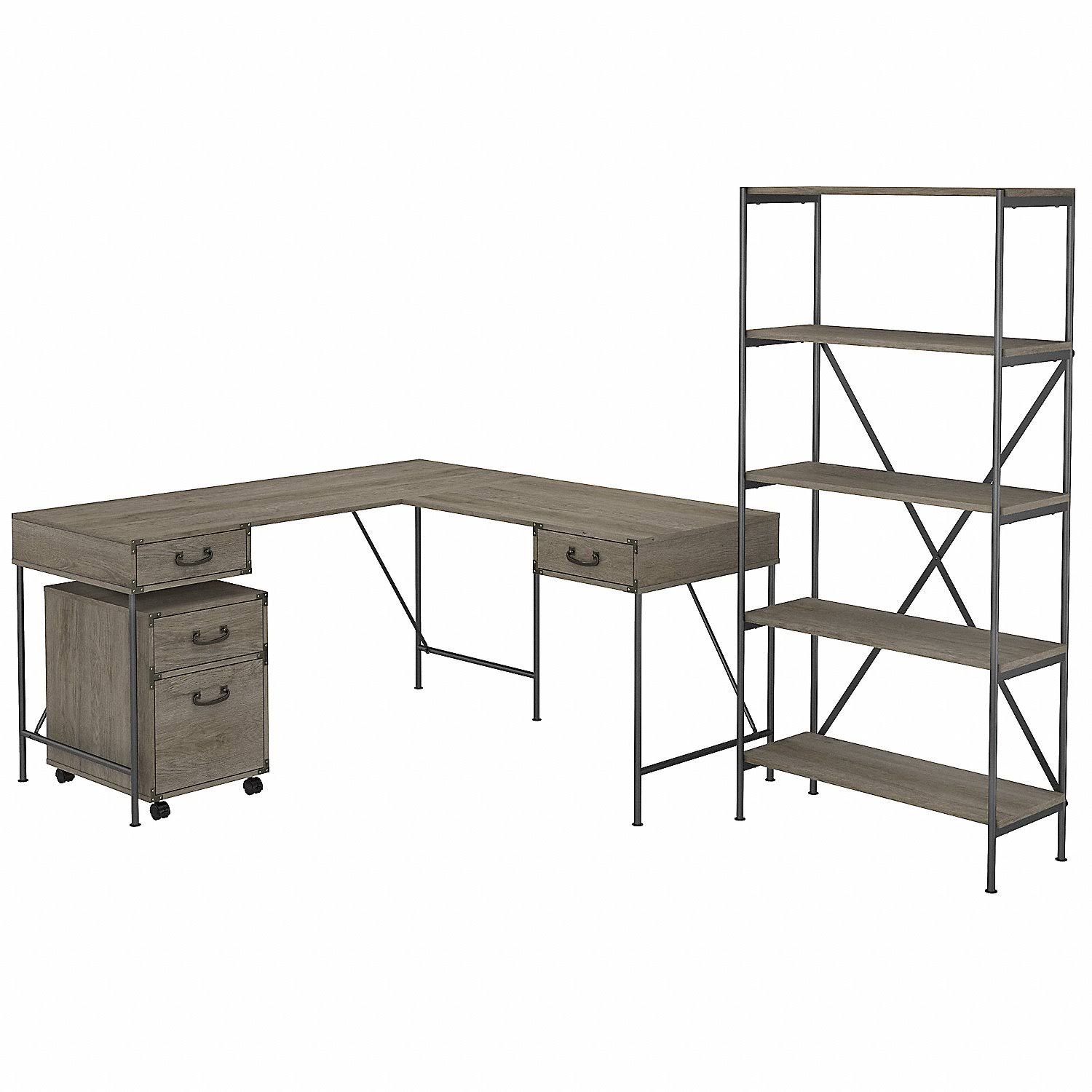 Kathy Ireland by Bush Furniture Ironworks 60W L Shaped Writing Desk