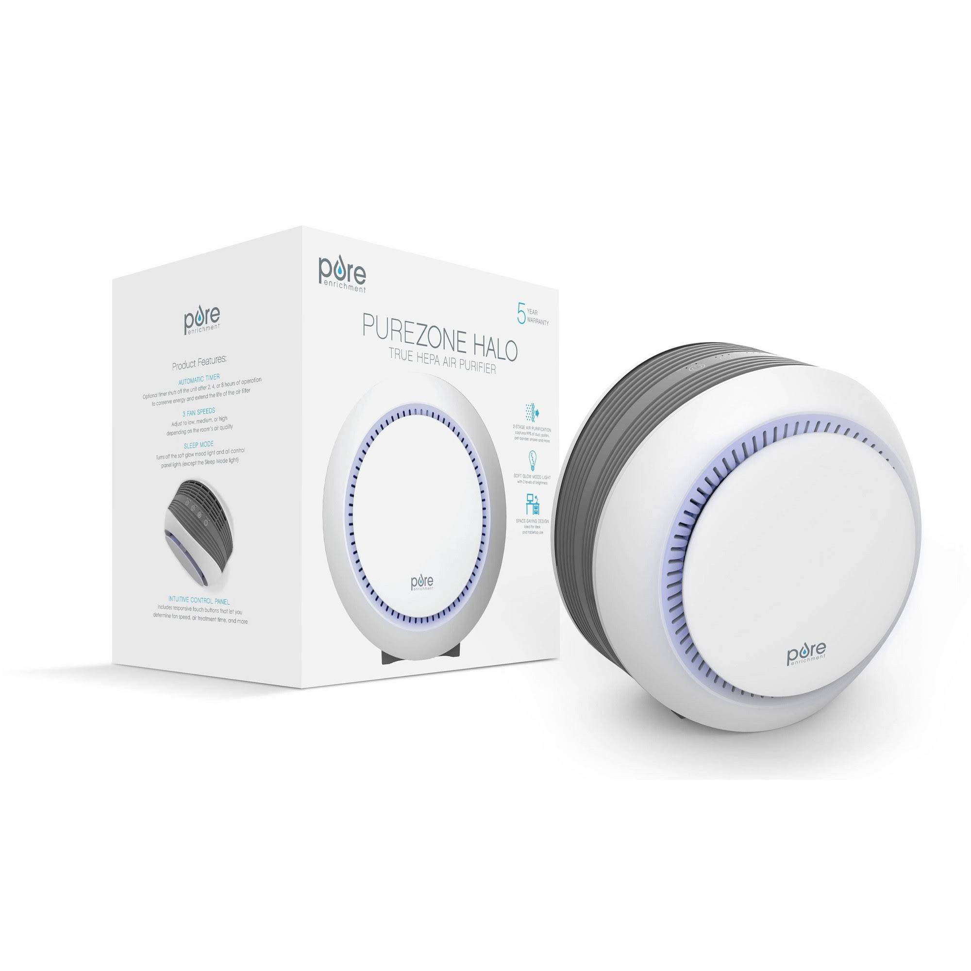 Pure Enrichment PureZone Halo True HEPA Air Purifier Wellnestcares