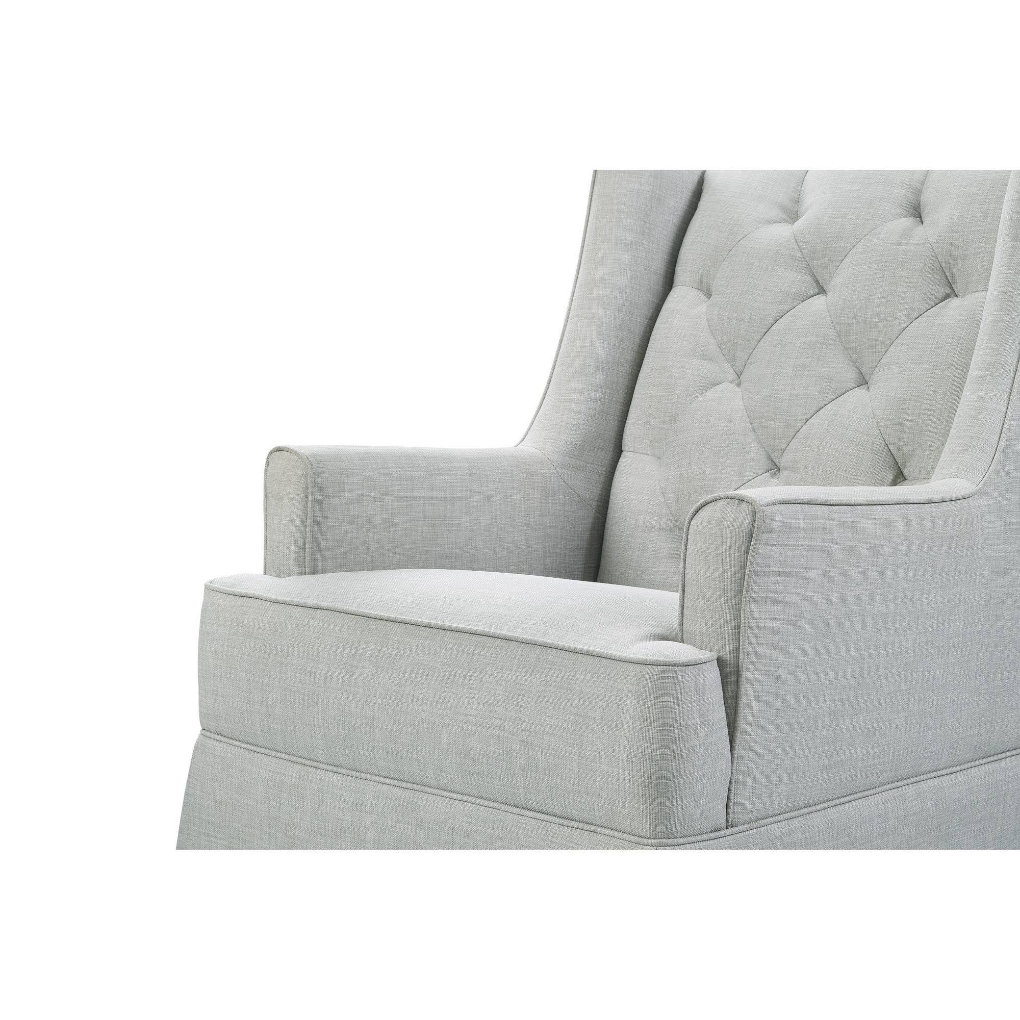 Million Dollar Baby Classic Sadie Swivel Glider with Storage Ottoman Light Grey Tweed