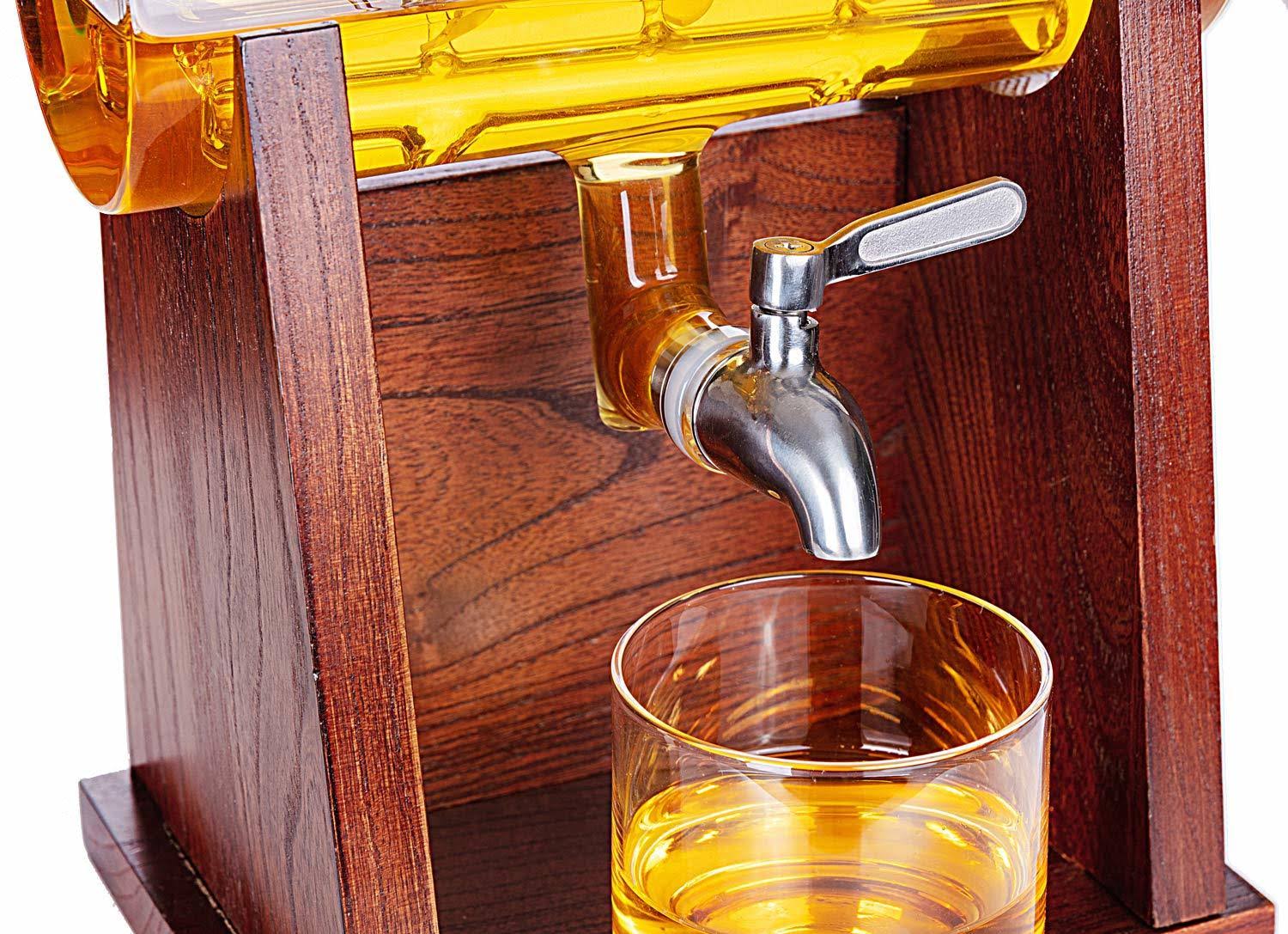 Jillmo Whiskey Decanter Set, 1250ml Whiskey Decanter with 2 Whiskey