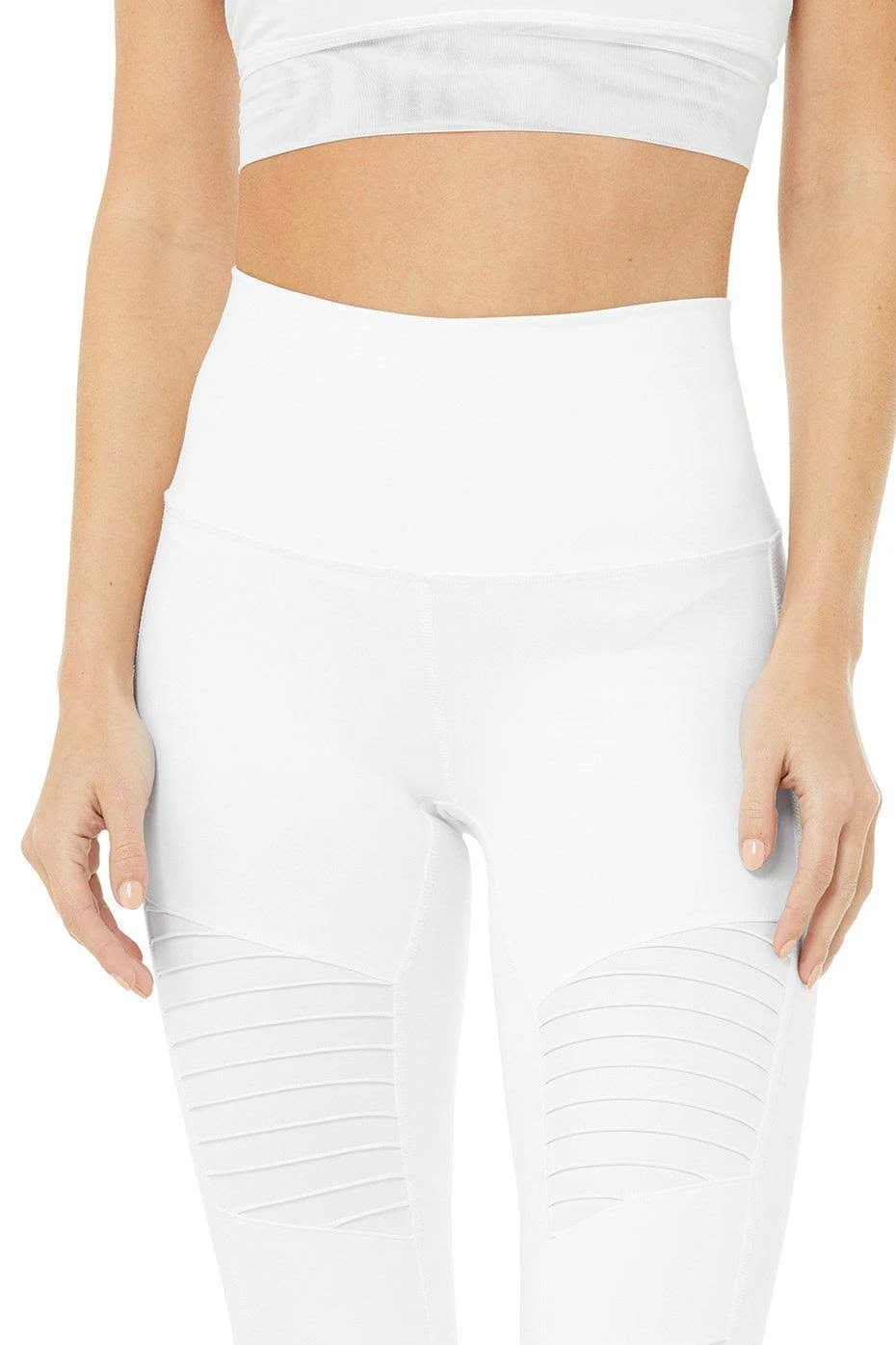 Alo Yoga High Waist Moto Legging - White - Leggings - Wellnestcares