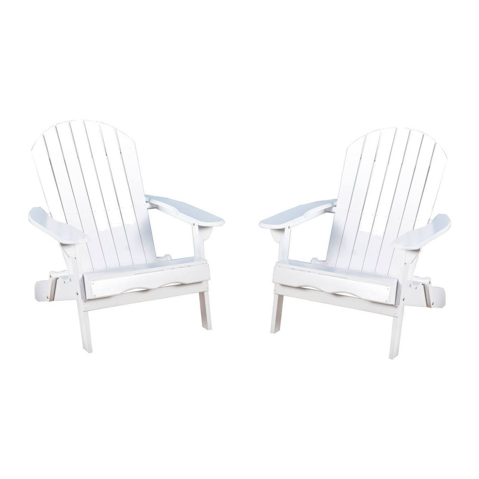Hanlee Set of 2 Folding Wood Adirondack Chair White Christopher