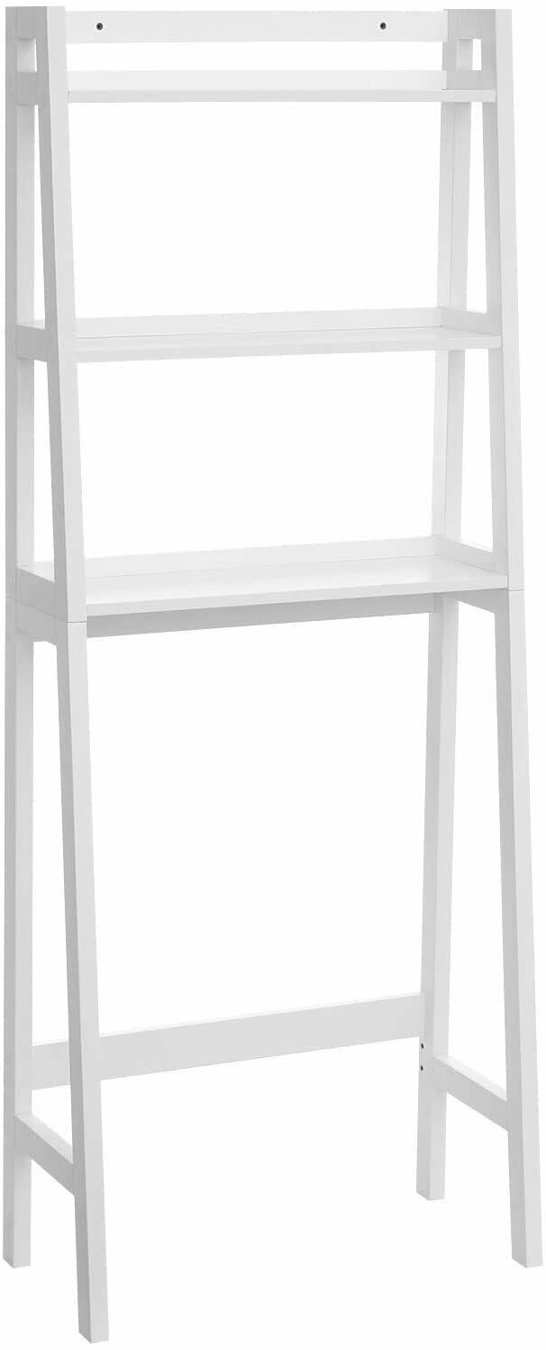 VASAGLE Toilet Storage Rack, Adjustable Bottom Bar, White Wellnestcares