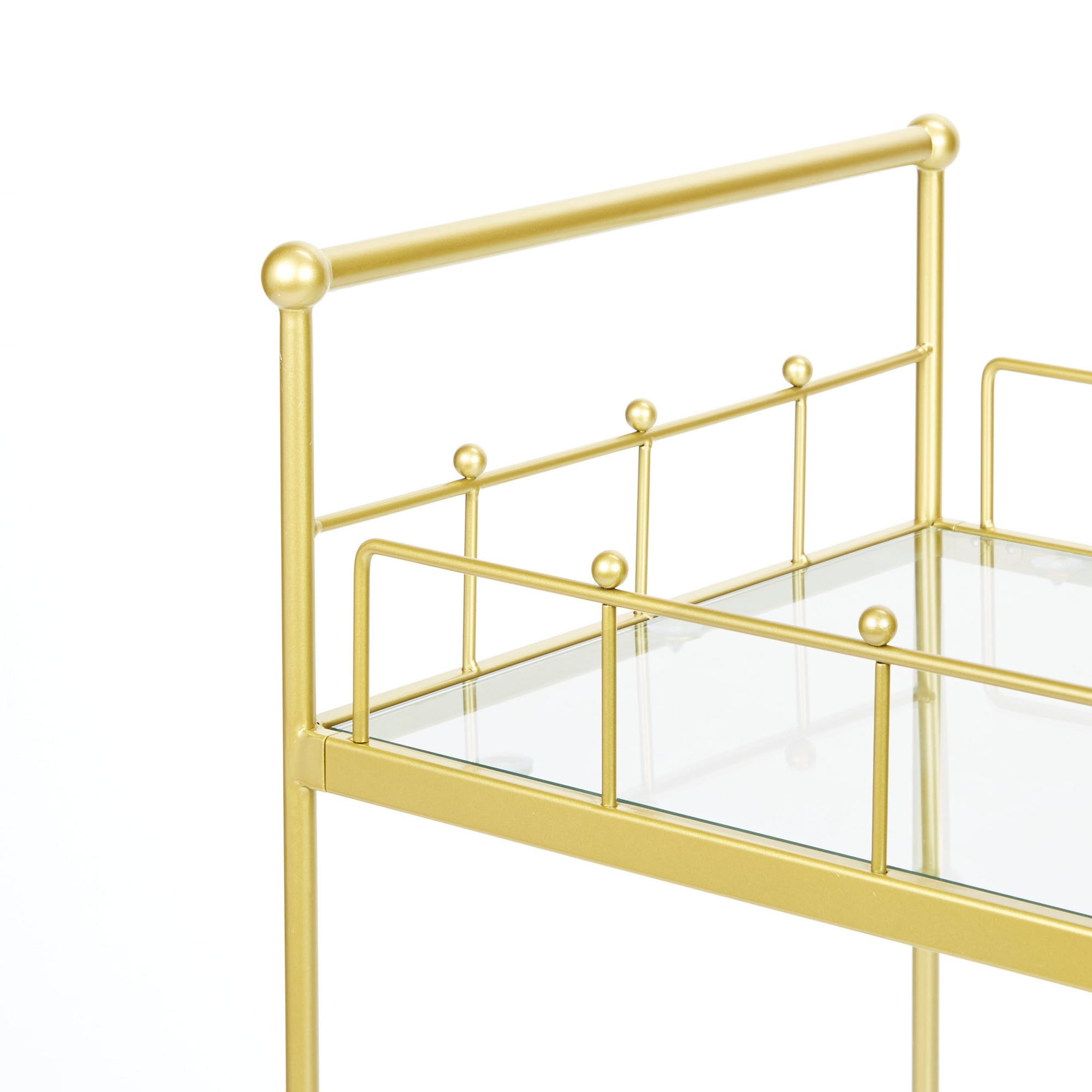 Silverwood Fitz 2Tier Rectangular Serving Cart in Gold Wellnestcares