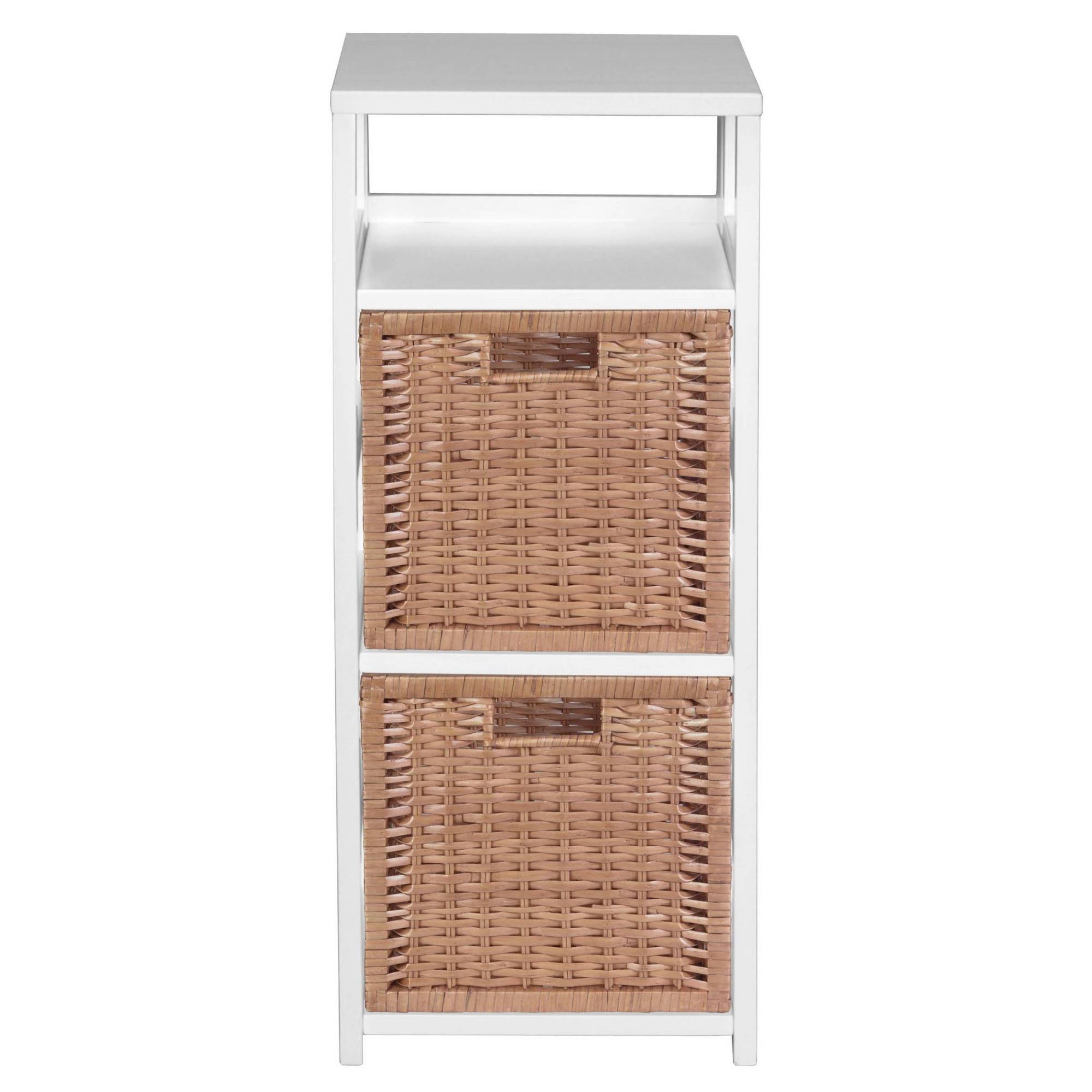 Regency Flip Flop 34x22 Square Folding Bookcase with 2 Full Size Wicker