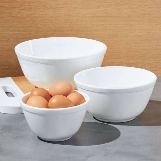 Mosser Glass Mixing Bowl Set Set of 3 Milk Wellnestcares