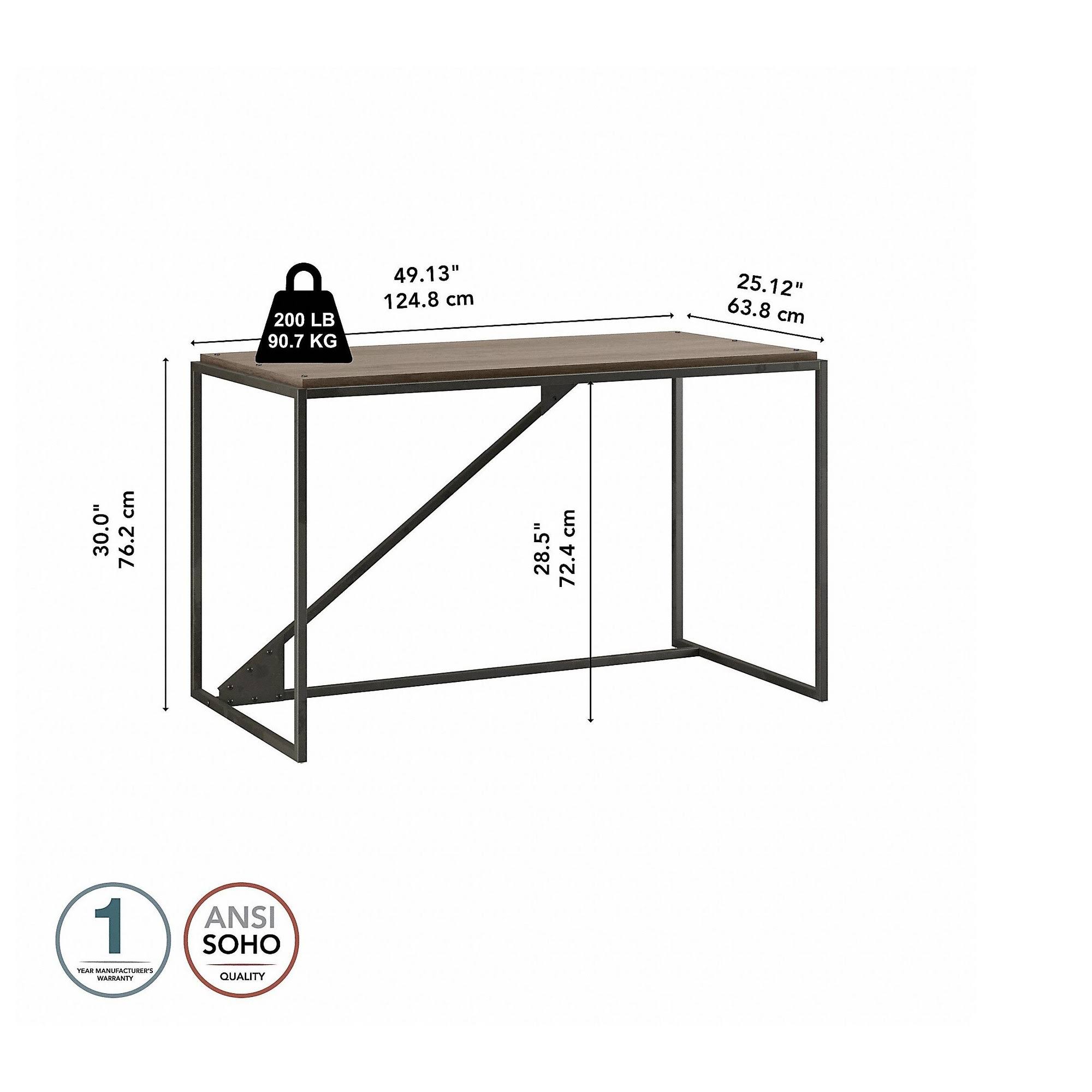 Bush Furniture Refinery 50W Industrial Desk in Restored Gray